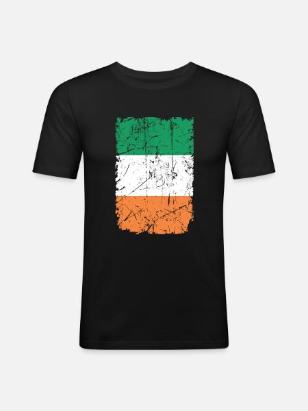 Irlande - T-shirt près du corps Homme - noir