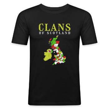 Écosse - T-shirt près du corps Homme - noir - Devant - Nik (191cm)