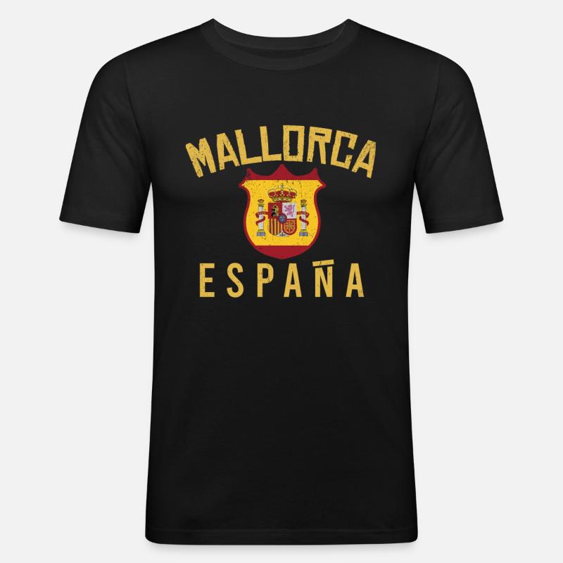 Mallorca - Männer Slim Fit T-Shirt - Schwarz