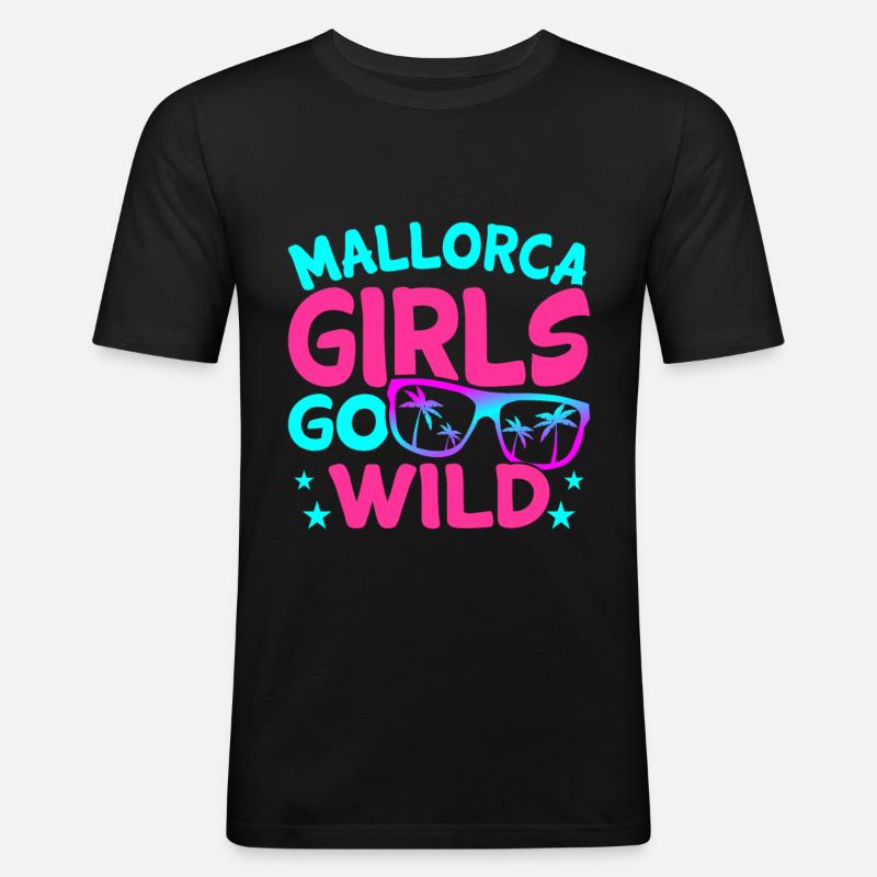 Mallorca - Männer Slim Fit T-Shirt - Schwarz