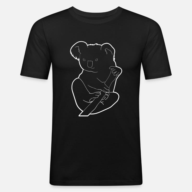 Koala Geschenkidee Koala Wald - Männer Slim Fit T-Shirt - Schwarz