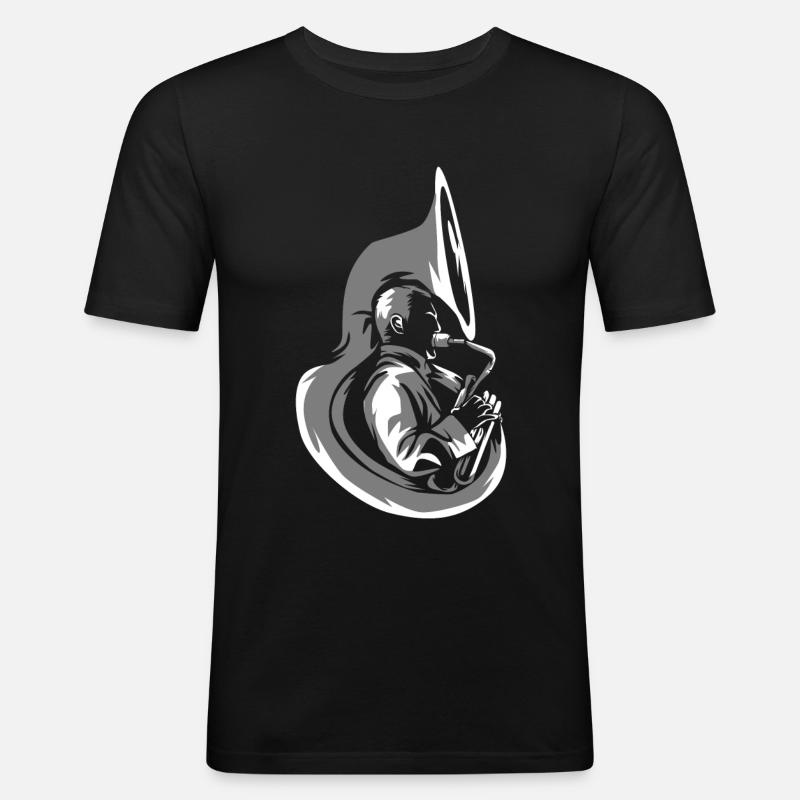 Sousaphon Geschenk - Männer Slim Fit T-Shirt - Schwarz