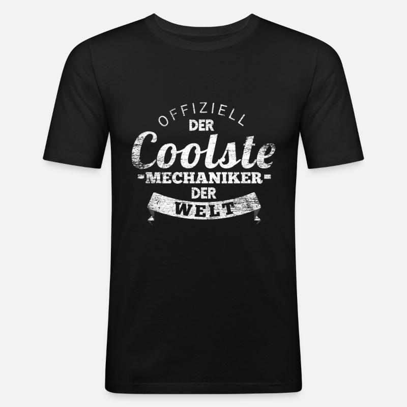 Mechaniker Handwerker Geschenk - Männer Slim Fit T-Shirt - Schwarz