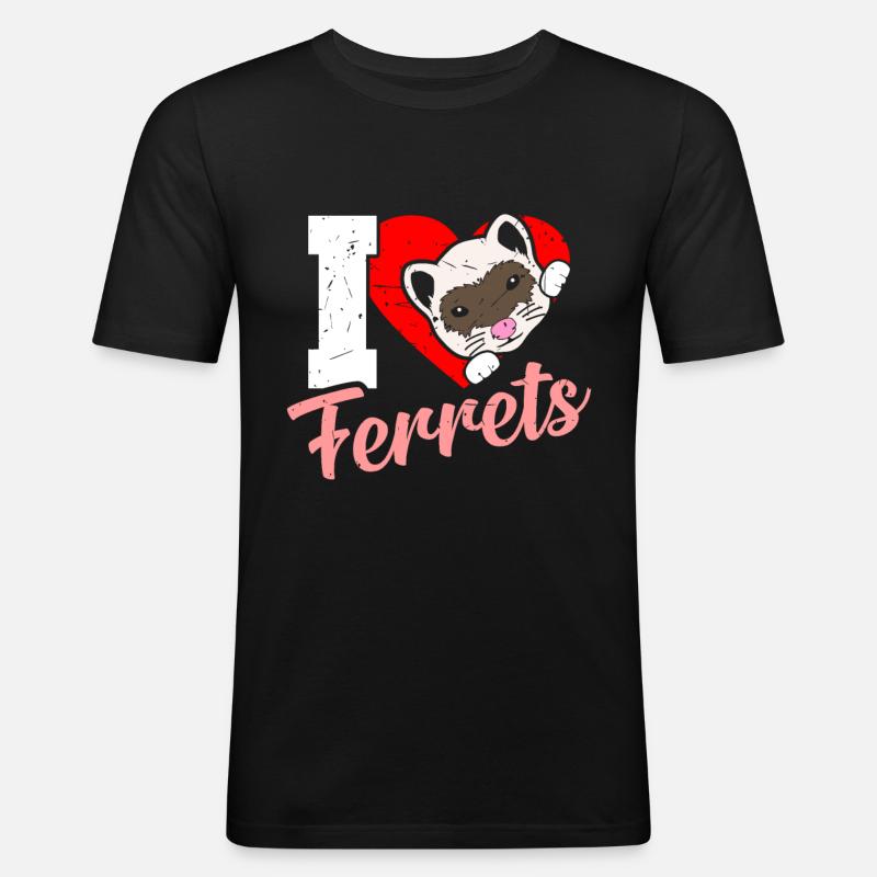 Frettchen - Männer Slim Fit T-Shirt - Schwarz