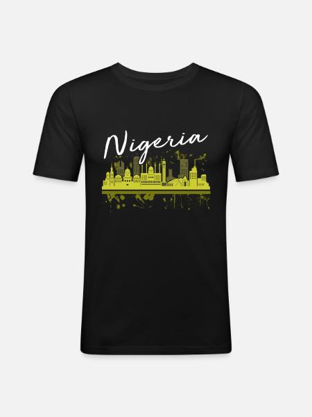 Nigeria - Men's Slim Fit T-Shirt - black
