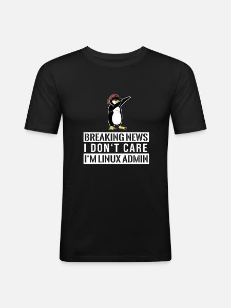 IT Nerd Linux Linux Pinguin Geek Software Engineer - Männer Slim Fit T-Shirt - Schwarz