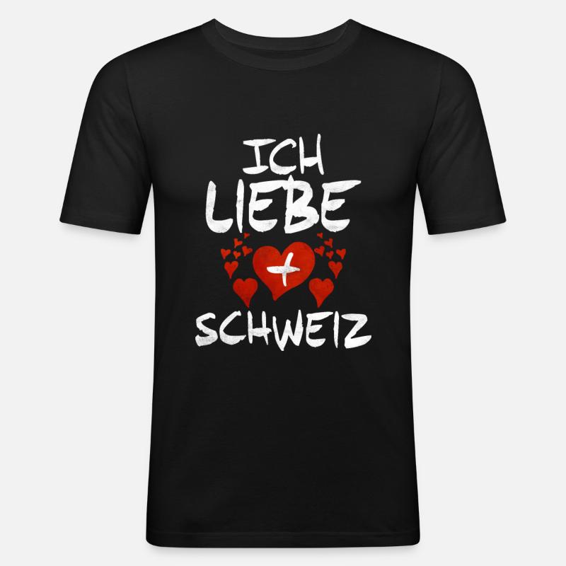 Schweiz Schweizer Geschenkidee - Männer Slim Fit T-Shirt - Schwarz