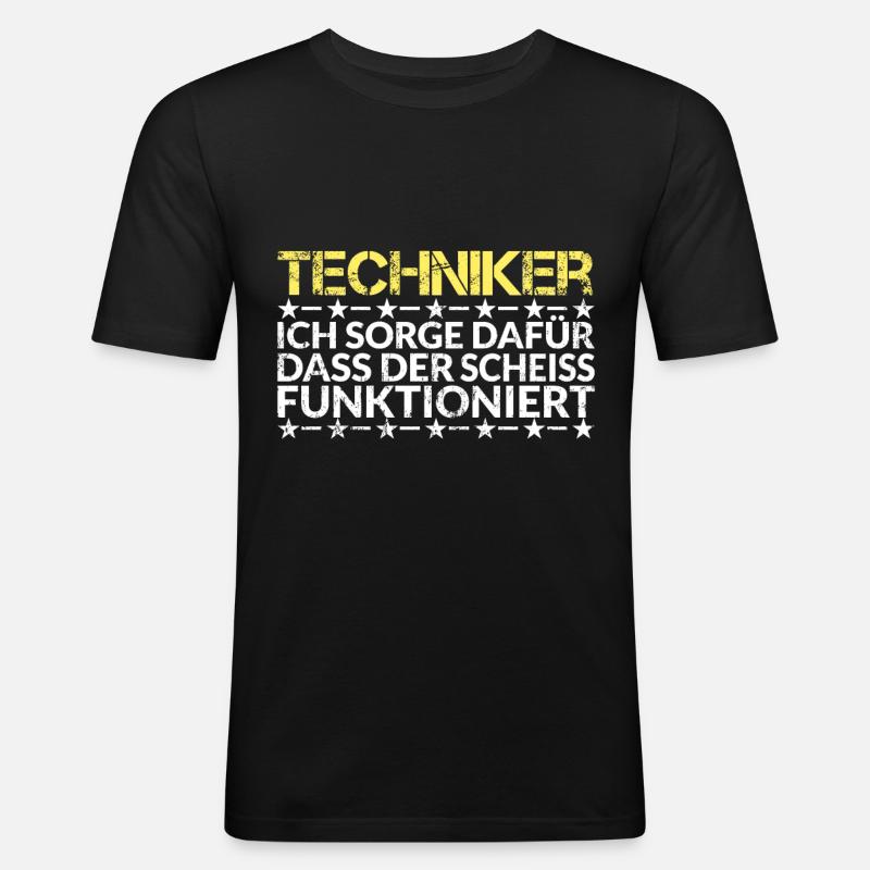 Techniker Technik Handwerker Handwerk Geschenkidee - Männer Slim Fit T-Shirt - Schwarz