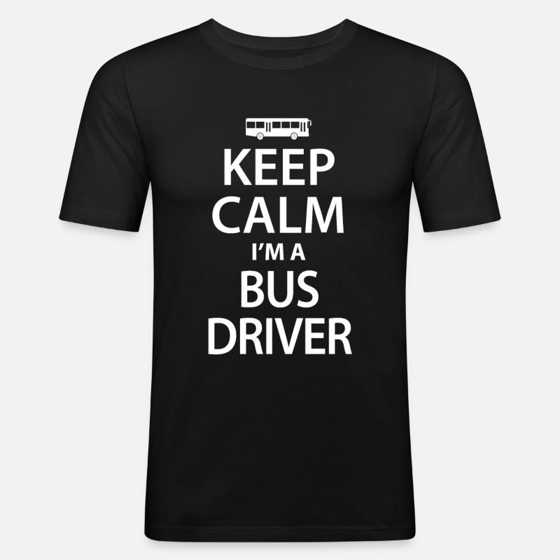 Busfahrer - Männer Slim Fit T-Shirt - Schwarz