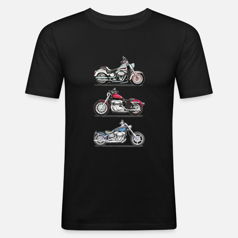 Motorrad - Männer Slim Fit T-Shirt - Schwarz