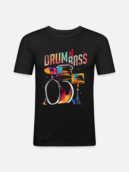 Drum and bass - Men's Slim Fit T-Shirt - black