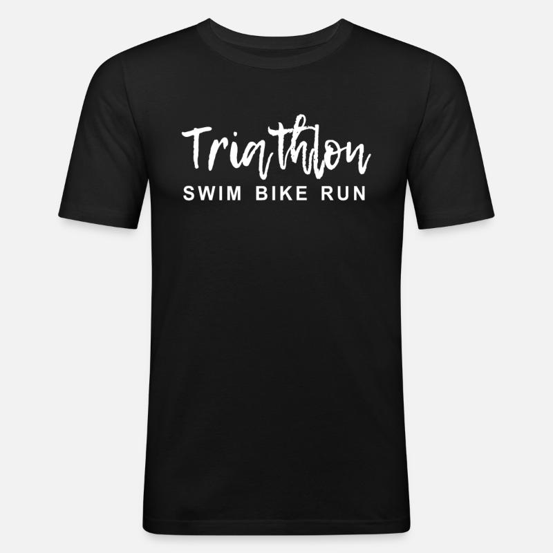 Triathlon - Männer Slim Fit T-Shirt - Schwarz