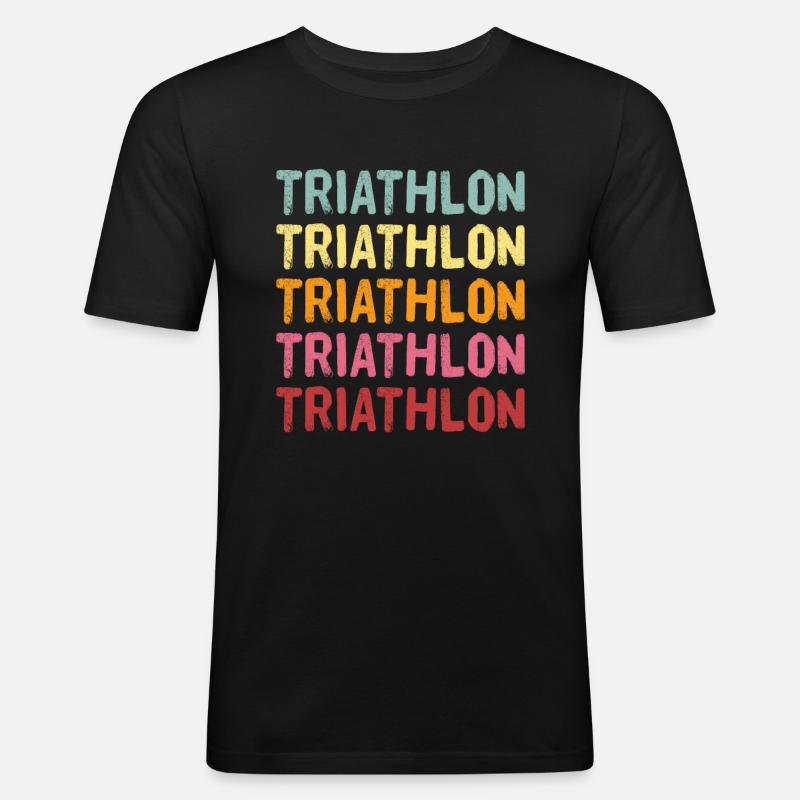 Triathlon - Männer Slim Fit T-Shirt - Schwarz