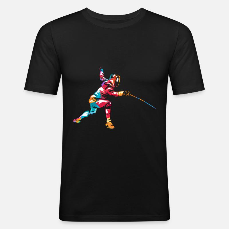 Fecht Geschenk - Männer Slim Fit T-Shirt - Schwarz
