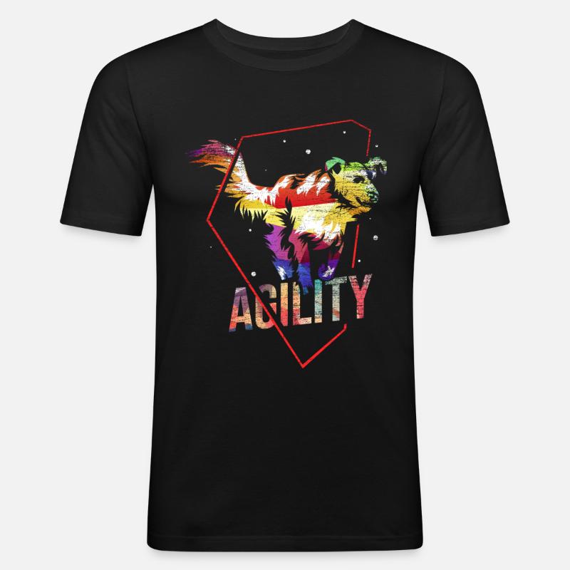 Hunde Agility Geschenk - Männer Slim Fit T-Shirt - Schwarz