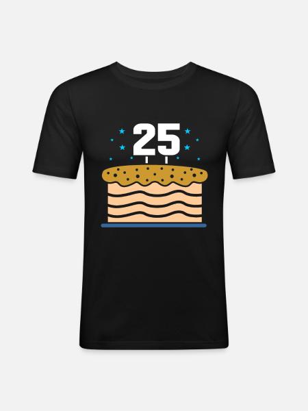 25th birthday - Men's Slim Fit T-Shirt - black