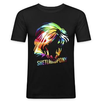 Shetland pony - Men's Slim Fit T-Shirt - black - Front - Nik (191cm)