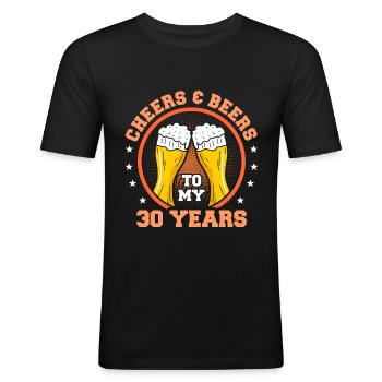 30th birthday - Men's Slim Fit T-Shirt - black - Front - Nik (191cm)