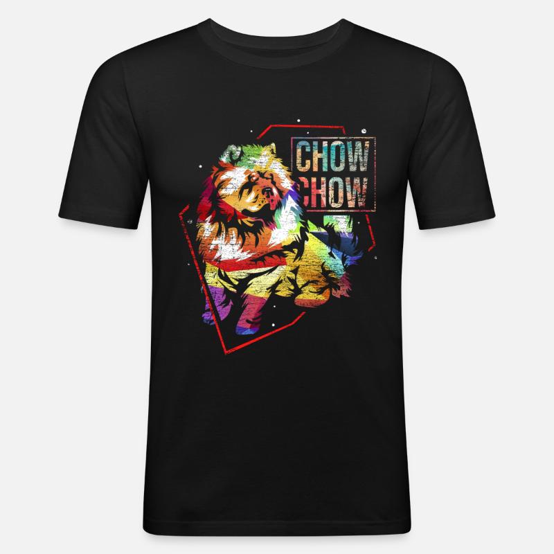 Chow Chow Geschenk - Männer Slim Fit T-Shirt - Schwarz