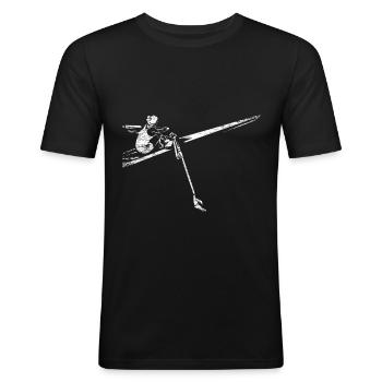 rowing - Men's Slim Fit T-Shirt - black - Front - Nik (191cm)