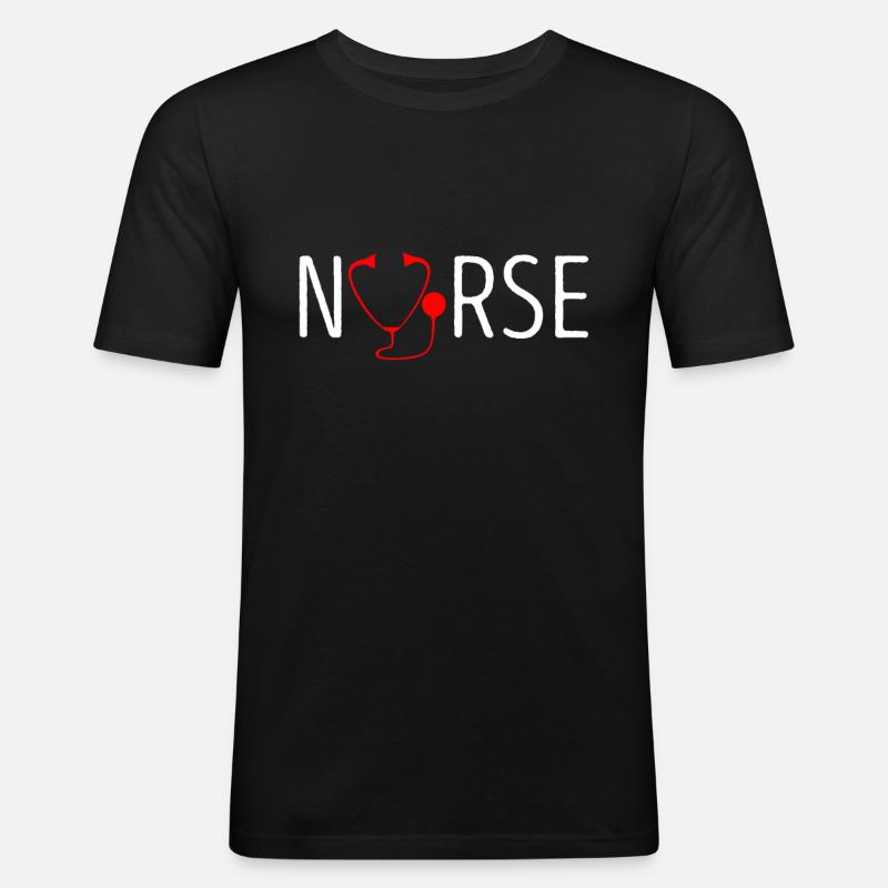 Krankenschwester Krankenpfleger - Männer Slim Fit T-Shirt - Schwarz