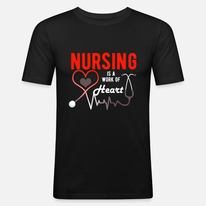 Krankenschwester Krankenpfleger - Männer Slim Fit T-Shirt - Schwarz