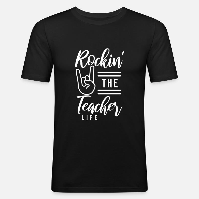 Lehrer Lehrerin - Männer Slim Fit T-Shirt - Schwarz