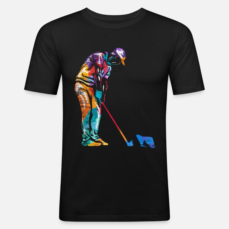 Minigolf Geschenk - Männer Slim Fit T-Shirt - Schwarz