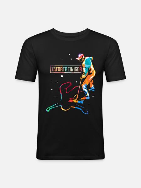 Tatortreiniger - Männer Slim Fit T-Shirt - Schwarz
