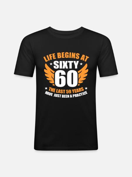 60th birthday - Men's Slim Fit T-Shirt - black