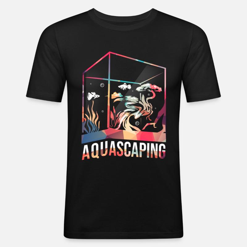 Aquascaping Geschenk - Männer Slim Fit T-Shirt - Schwarz