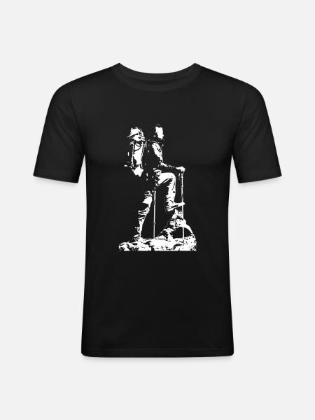 Randonnée - T-shirt près du corps Homme - noir
