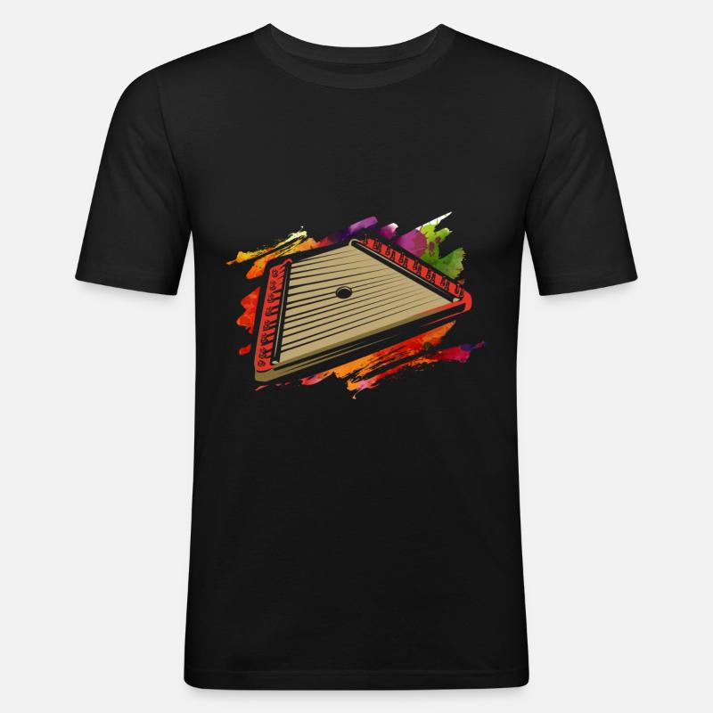 Hackbrett (Hackbrett) - Männer Slim Fit T-Shirt - Schwarz