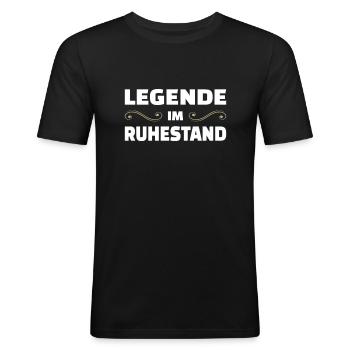 Rentner Shirt Legende Im Ruhestand Pension - Männer Slim Fit T-Shirt - Schwarz - Vorne - Nik (191cm)