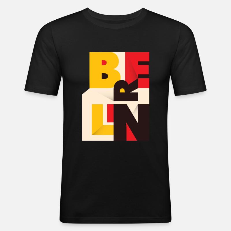 Berlin - Männer Slim Fit T-Shirt - Schwarz