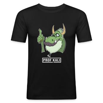 Administrateur informatique Kali Linux Tux Dragon Head - T-shirt près du corps Homme - noir - Devant - Nik (191cm)