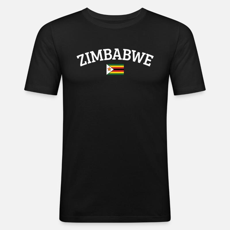 Simbabwe - Männer Slim Fit T-Shirt - Schwarz