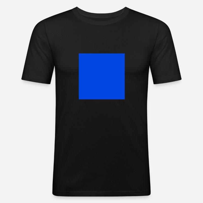 blaues Quadrat - Männer Slim Fit T-Shirt - Schwarz