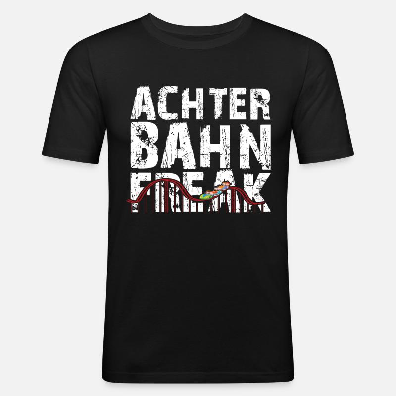 Achterbahn Retro Rollercoaster Freizeitpark Spruch - Männer Slim Fit T-Shirt - Schwarz