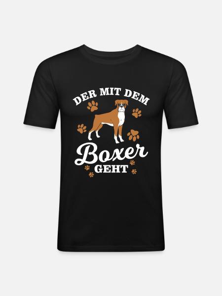 Boxer dog - Men's Slim Fit T-Shirt - black