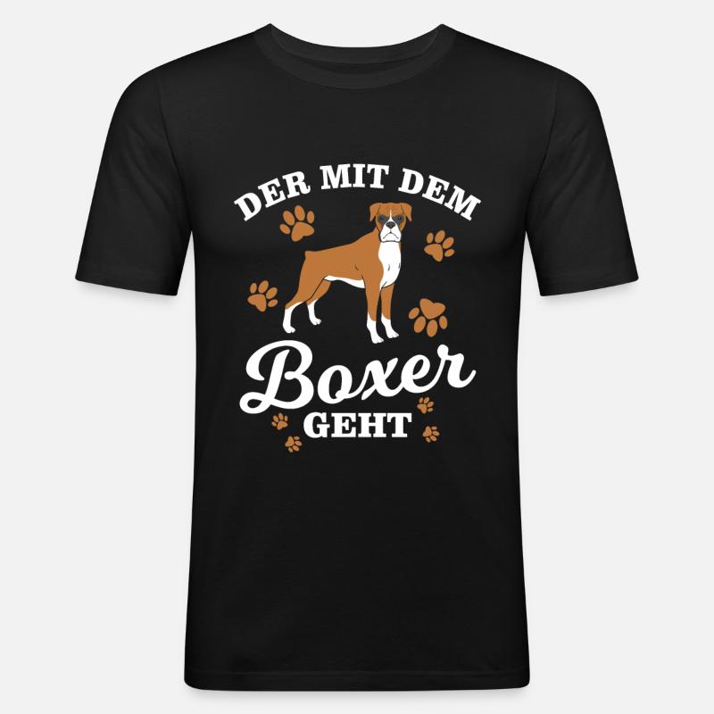 Boxer Hunderasse - Männer Slim Fit T-Shirt - Schwarz