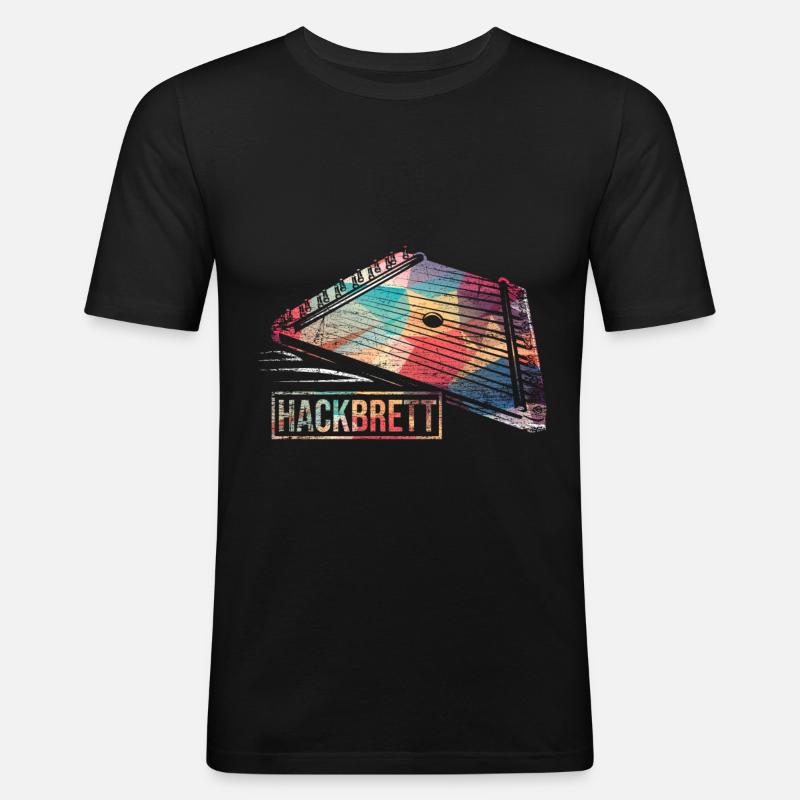 Hackbrett Kastenzither - Männer Slim Fit T-Shirt - Schwarz