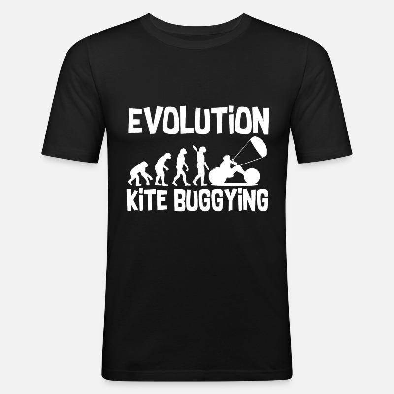 Evolution du kite buggying - T-shirt près du corps Homme - noir