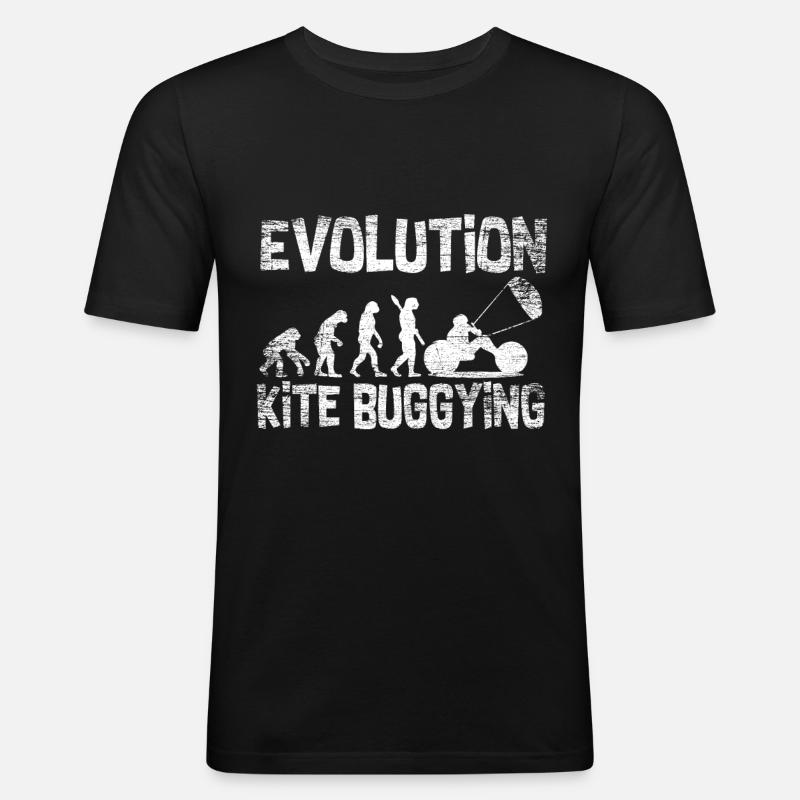 Evolution du kite buggying - T-shirt près du corps Homme - noir