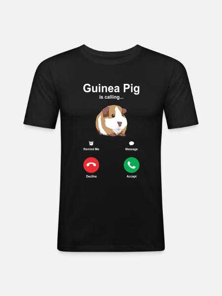 Cochon d'Inde Cavy - T-shirt près du corps Homme - noir