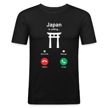 Japan - Männer Slim Fit T-Shirt - Schwarz - Vorne - Nik (191cm)