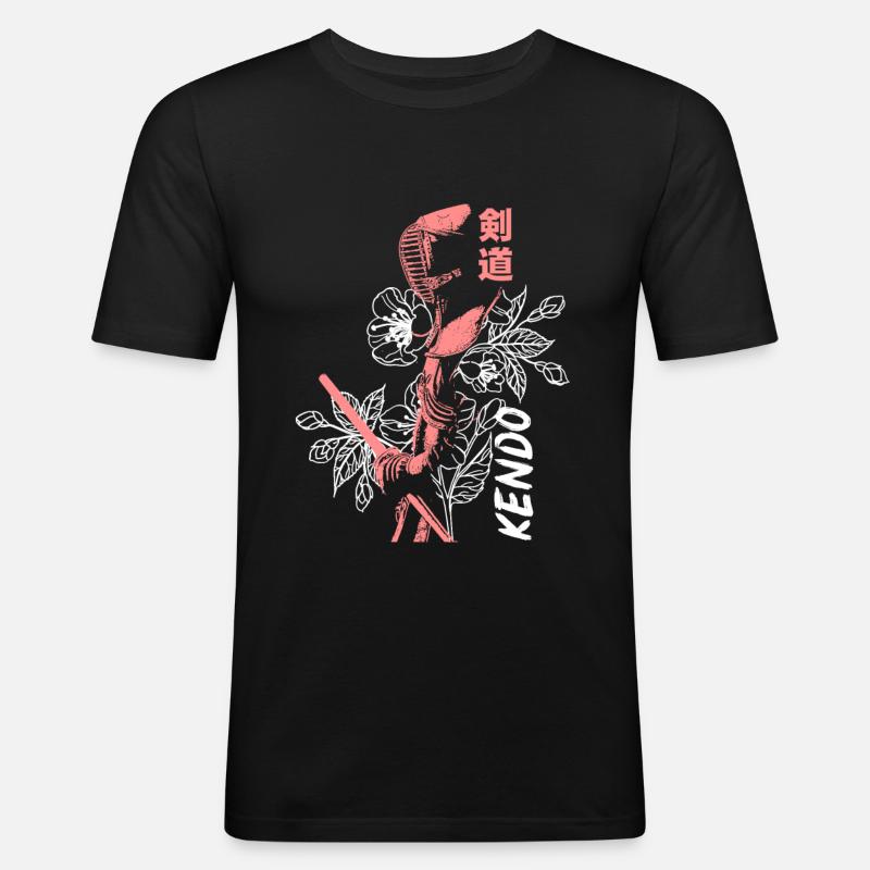 Kendo-Mädchen - Männer Slim Fit T-Shirt - Schwarz
