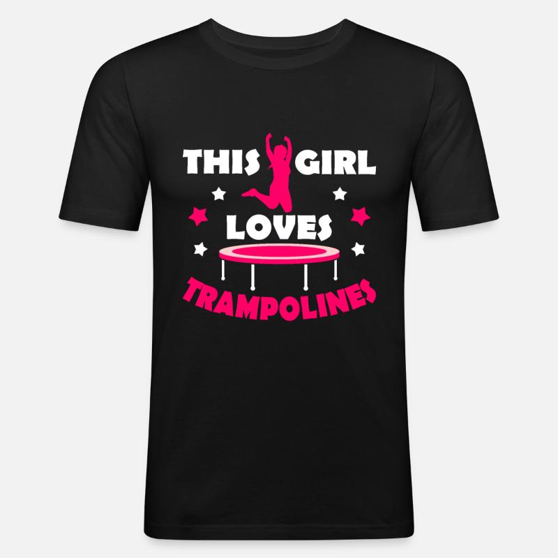 Trampolin - Männer Slim Fit T-Shirt - Schwarz