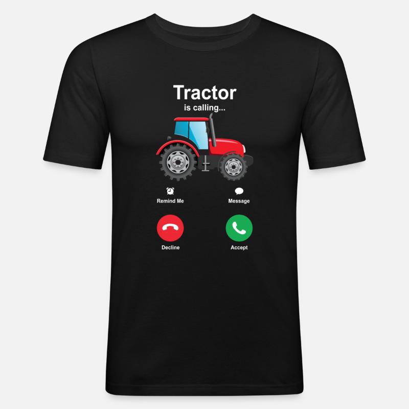 Traktor - Männer Slim Fit T-Shirt - Schwarz