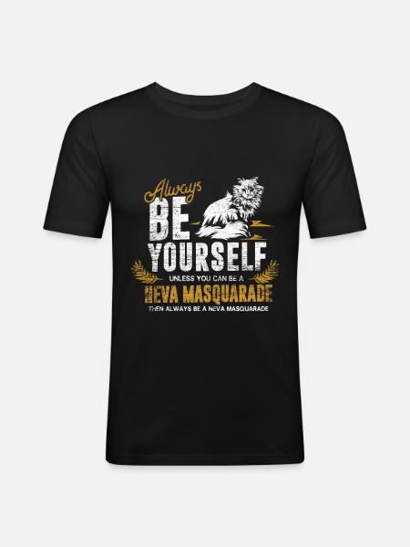 Neva Masquerade cat - Men's Slim Fit T-Shirt - black